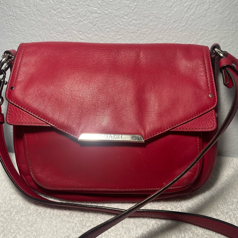 Coach Red Wine Taylor leather mini flap crossbody - Picture 2 of 12